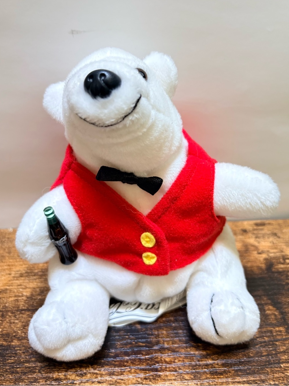 3/$30 Coca-Cola | Vintage 1997 Bean Bag Polar Bear Plush w/ Waistcoat & Bow Tie